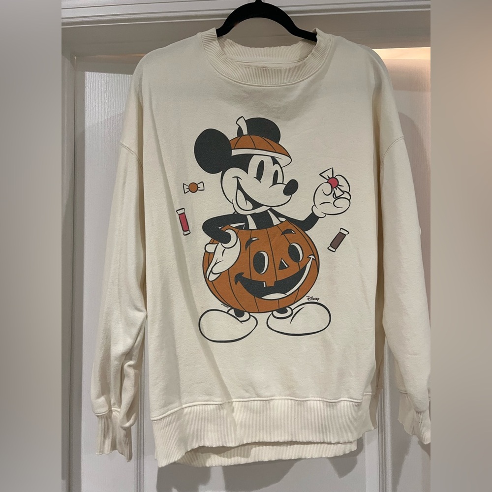 American Eagle Outfitters Cream Mickey Mouse Halloween Sweater